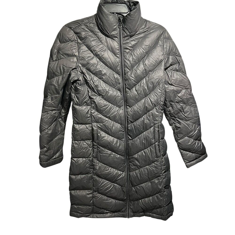 Calvin Klein Packable Duck Down Jacket Womens S Gray Lightweight Puffer Coat